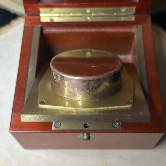 Tiffany & Co Wooden Desk Clock with Gold Accents - AS IS - Working Battery - Picture 5 of 13